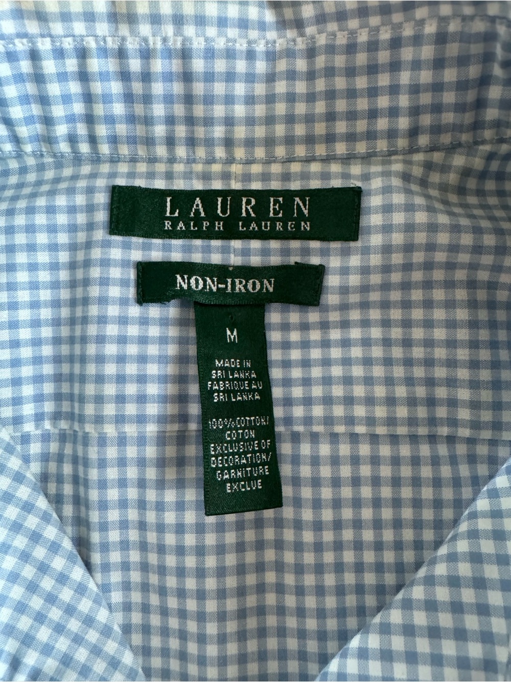 Ralph Lauren Light Blue White Gingham Dress Shirt - Picture 4 of 7